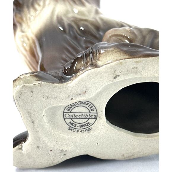 MCS Brazil Handcrafted Collectibles Collie Dog Figurine Brown Glazed Ceramic 7” - Picture 6 of 7